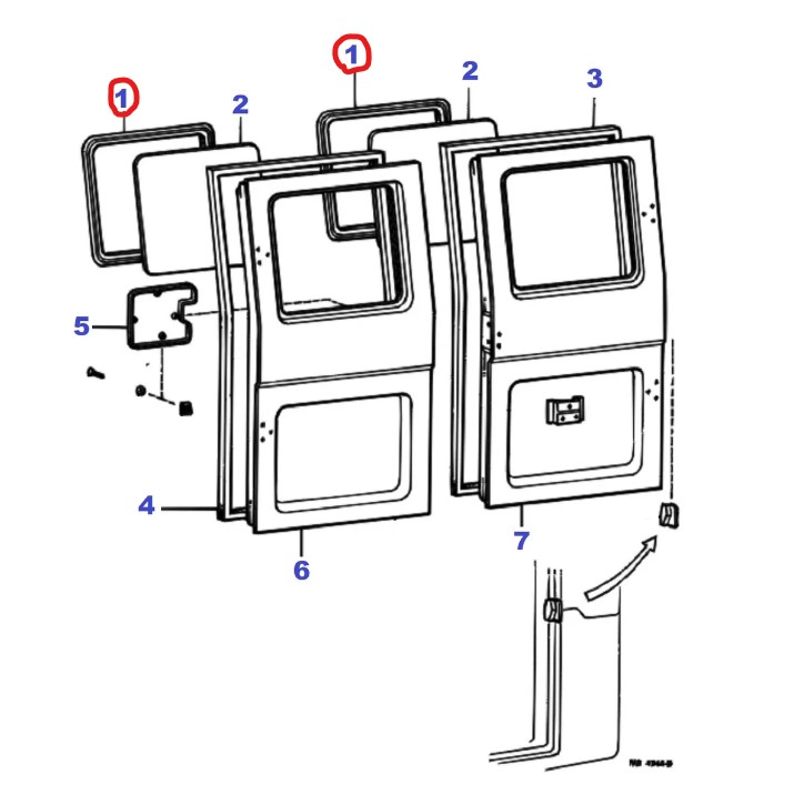 Takaoven ikkunan tiiviste, Landcruiser Series 40 1