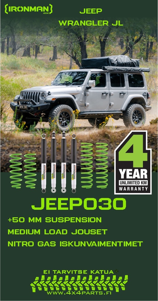Jeep Wrangler JL 2D +50mm Alustasarja 1