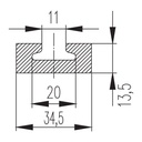 Pinta-asennettava Lentokonekisko 3m 1