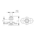 Lentokonekiskon Pultti ja Mutteri M8 1