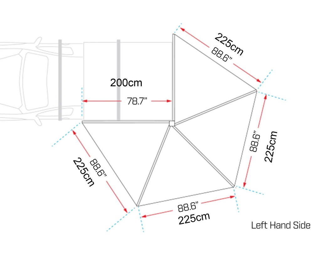 Deltawing 270° Markiisi Vasemmanpuoleinen