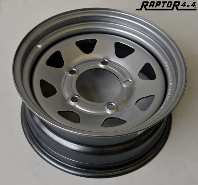 RAPTOR 4X4 fälg 7X16 ET 8 för LAND ROVER SILVER