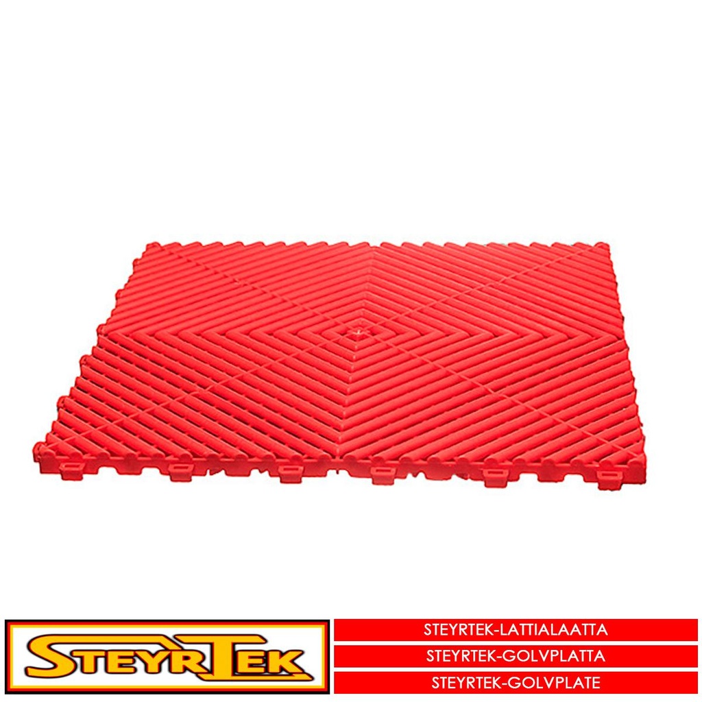 SteyrTek Lattialaatta, fire red 40x40cm 30 kpl