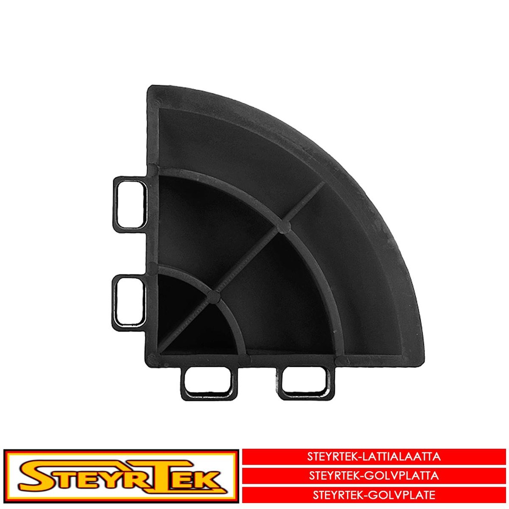 SteyrTek Lattialaatan kulmapala, midnight black 4 kpl