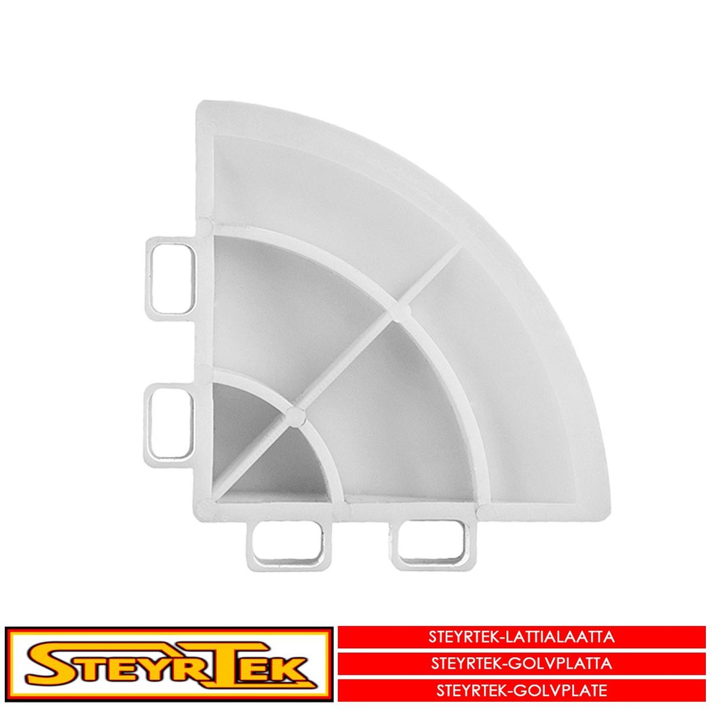 SteyrTek Lattialaatan kulmapala, snow white 4 kpl