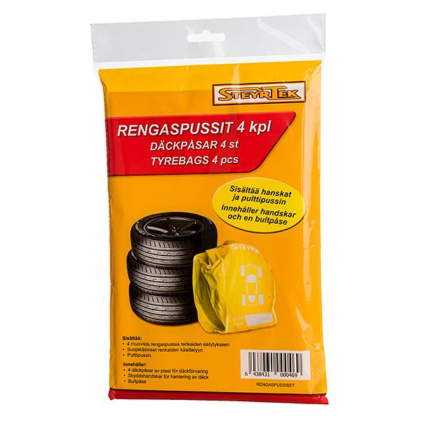 SteyrTek Rengaspussit 4 kpl + hanskat ja pulttipussi