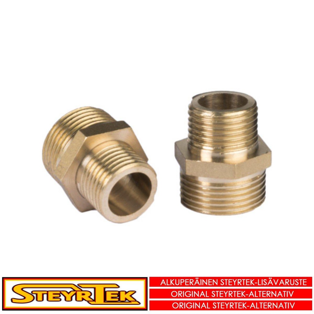 SteyrTek Muuntonippa 3/4" uros kierteestä 1/2" urokseen