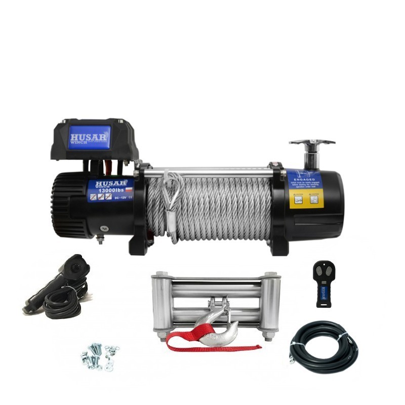 Husar Winch 13000 lbs, wire, 24 V