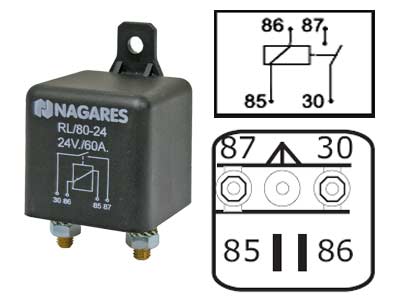 24V power rele 60A / 80A