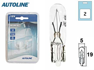 Polttimo 2 kpl 12V 1.2W   T5