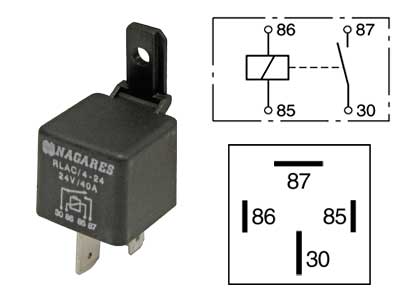 Rele 24V 40A 4-fot