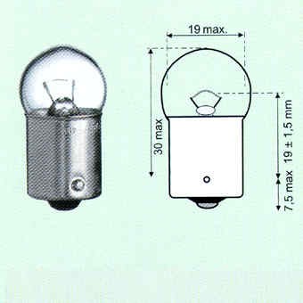 glödlampa par 12V/5W BA15S