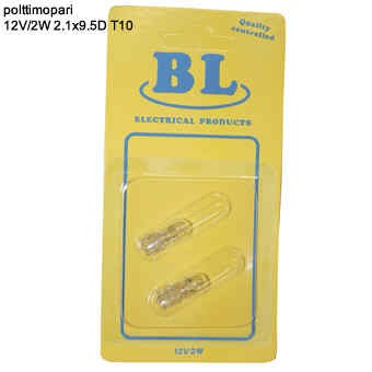BULP PAIR 12V/2W 2.1X9.5D T10