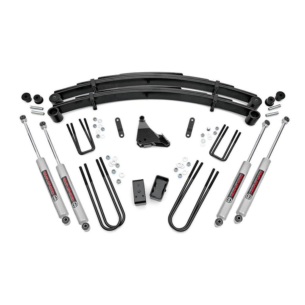 F350 4" lift with front leaf + N3 shocks