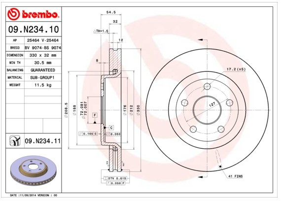 DISC BRAKE FRONT 330MM Brembo