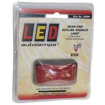 Led-sida  lyckta Röd 12/24V 58x35x19