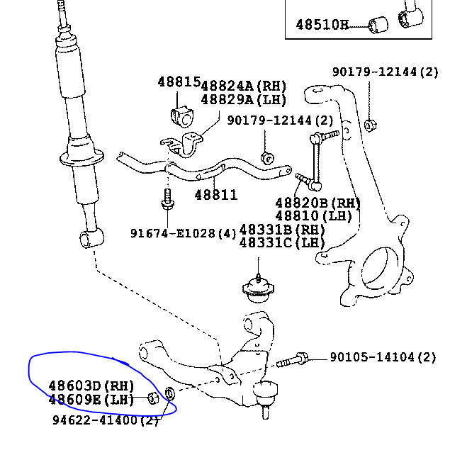 Nut for lower shock bolt
