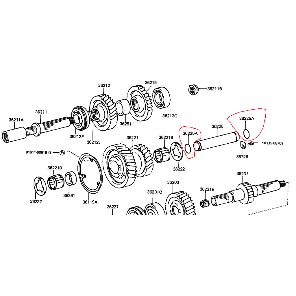O-ring for transfer idler shaft