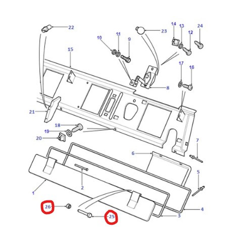 Tuulilasin raitisilmaventtiilin pultti ja mutteri, vasen/oikea, Defender