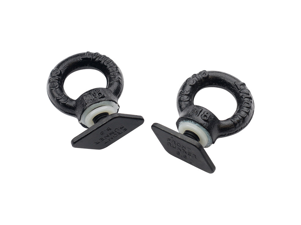 Black Tie Down Rings / Eye Bolts for Tracks - av Front Runner