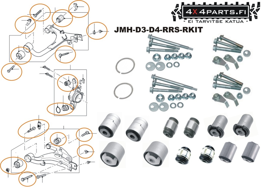 dicovery 3 / 4 och RR Sport bak Kontrollarm  bussning Kit