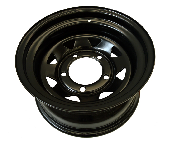 STEEL WHEEL 8X16 +8 BLACK FOR DISCOVERY II BLACK