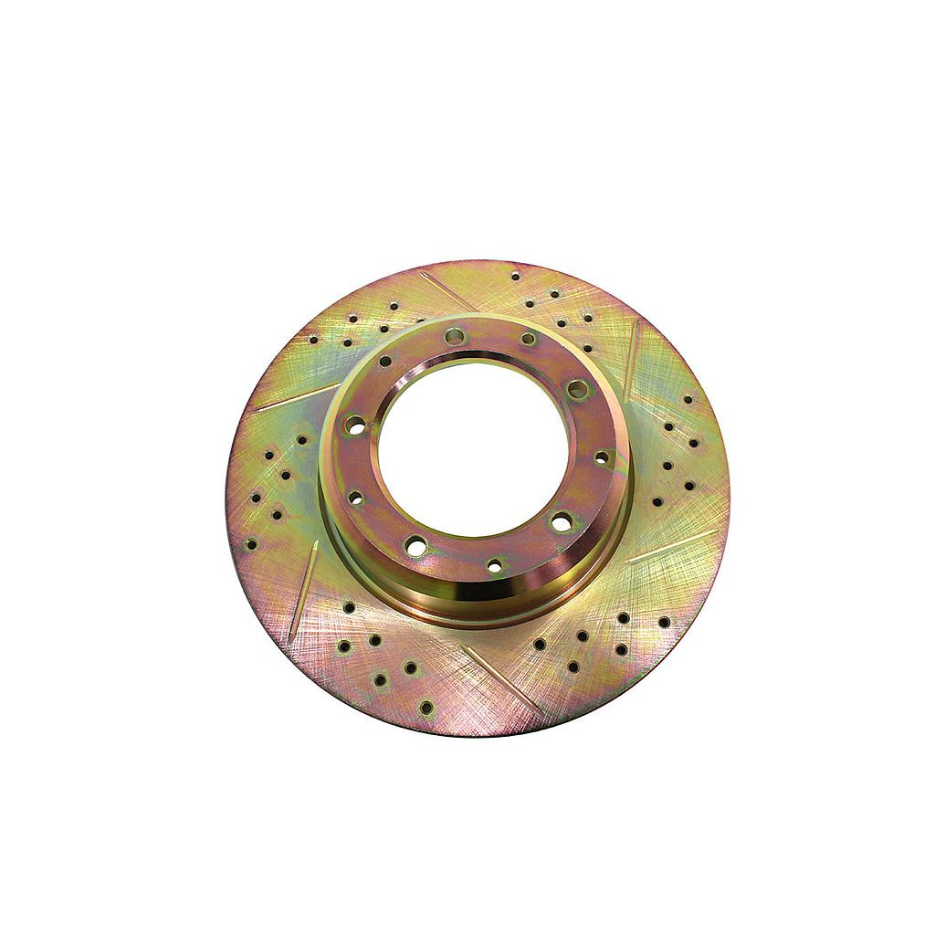 Drilled & grooved rear brake disc